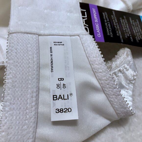Bali NWT White Cool Comfort Bra Women 40B - Picture 10 of 11